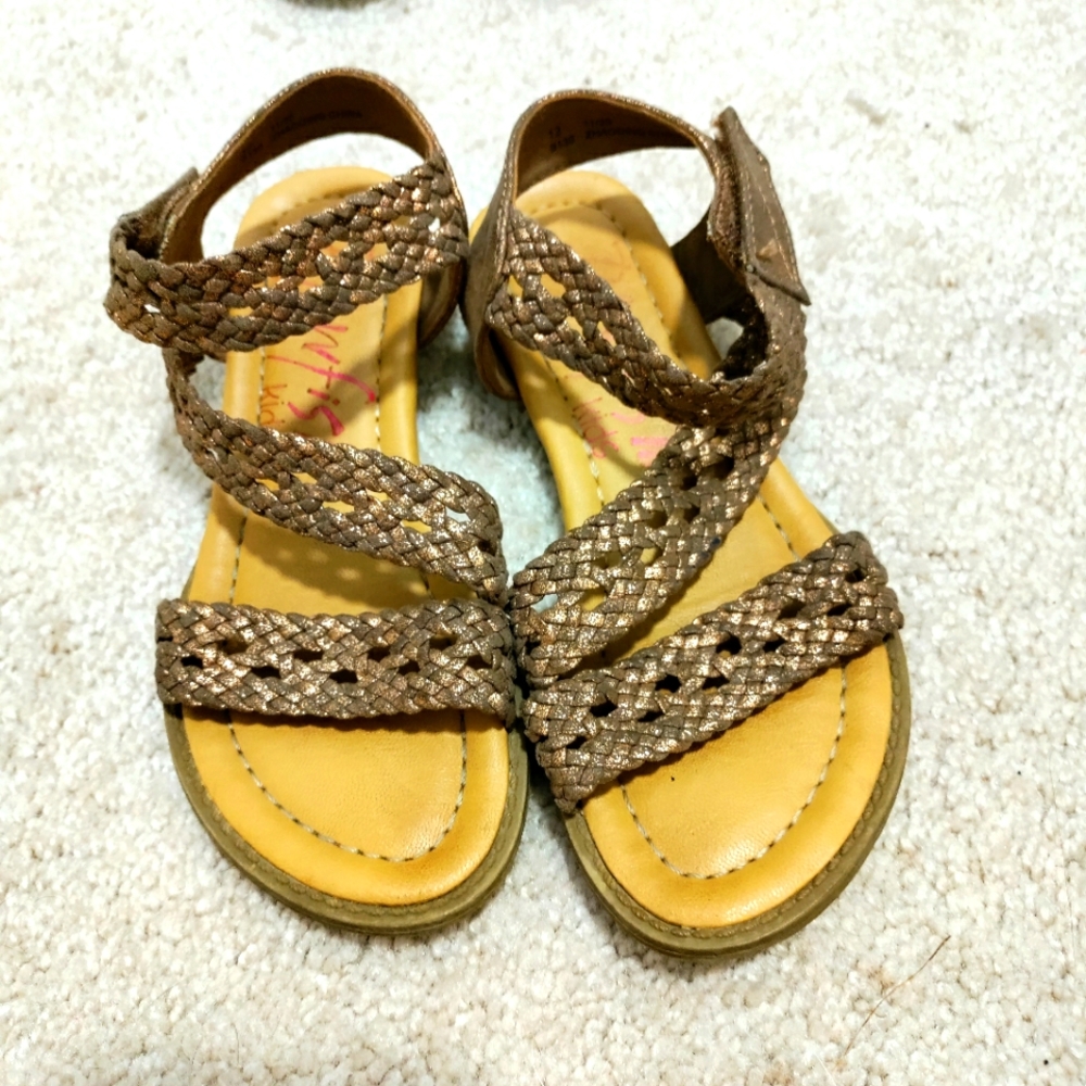 Bronze Sandals. Girls Size 12